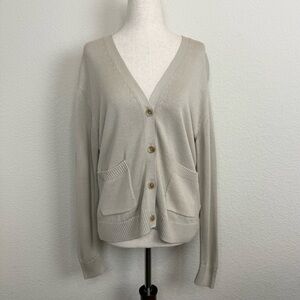 ANR+ Alp N Rock Button Cotton Cardigan in Pumice